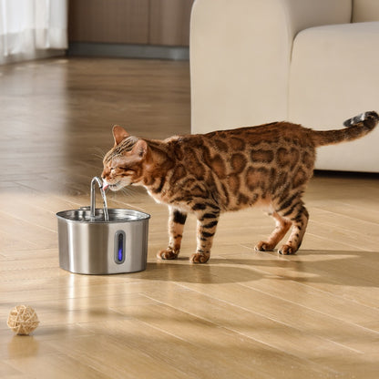 2.2L Stainless Steel Cat Water Fountain with Filter