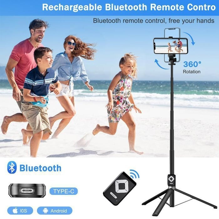 New 6 in 1 Selfie Stick With Fill Light