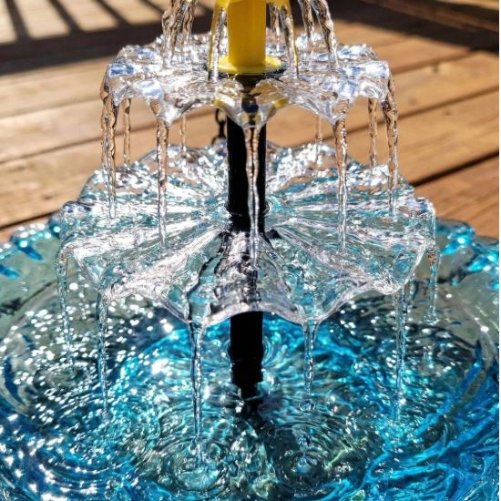 Solar-Powered Waterfall-Style Hanging Bird Bath Fountain