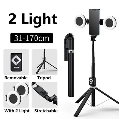 New 6 in 1 Selfie Stick With Fill Light