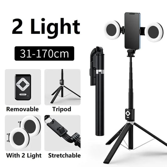 New 6 in 1 Selfie Stick With Fill Light