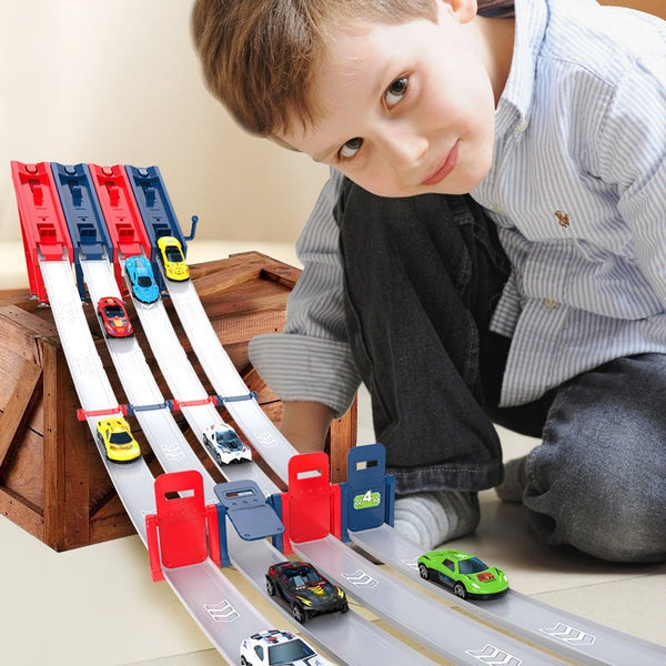 Double Toy Car Starter Race Track - 2 starters with 360° loops