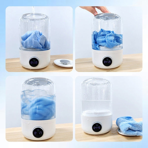 Portable, rechargeable mini washing machine